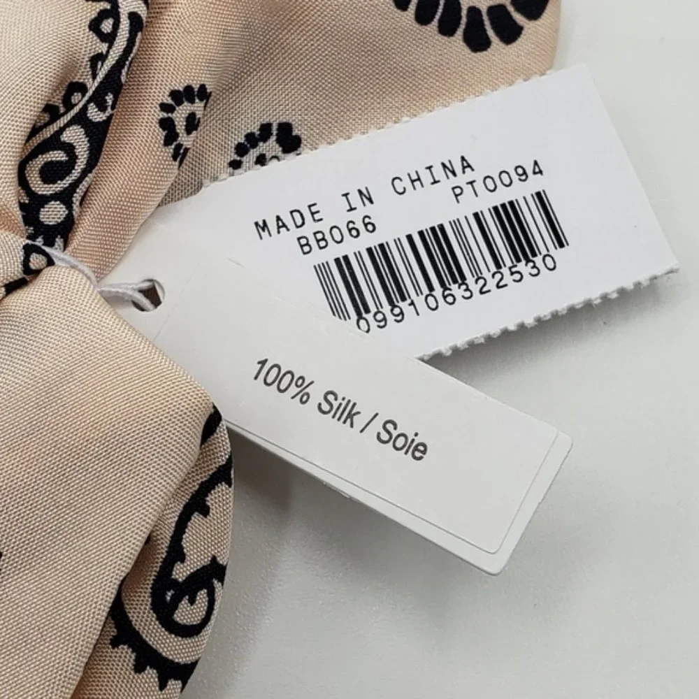J. Crew Oversized Silk Scrunchie in Paisley Pink
